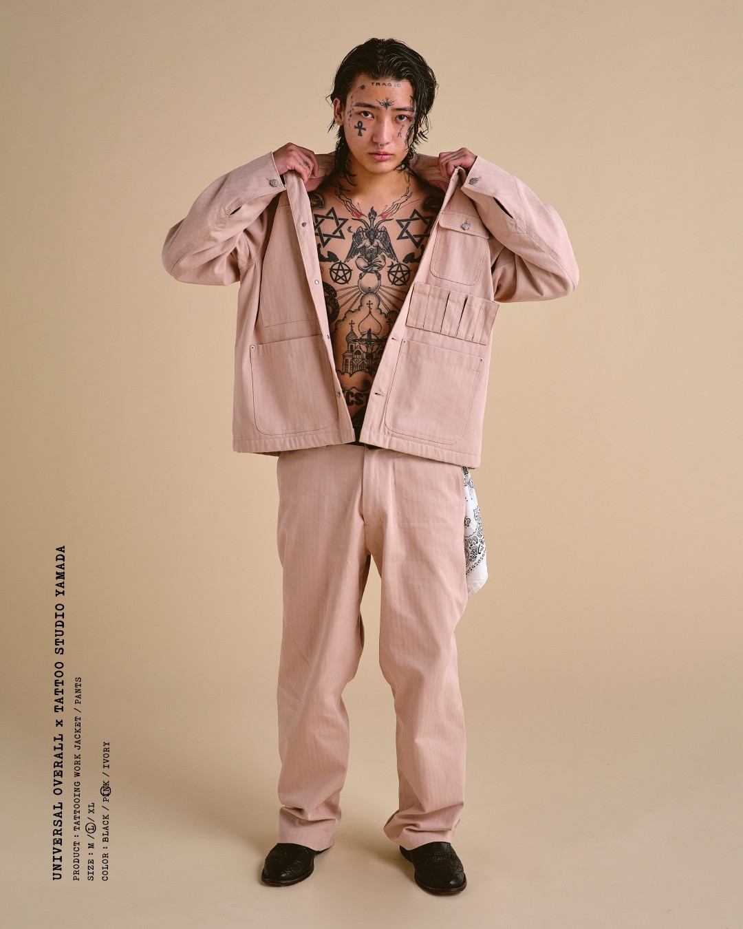 UNIVERSAL OVERALL × TATTOO STUDIO YAMADA 【TATTOOING WORK PANTS】//PINK