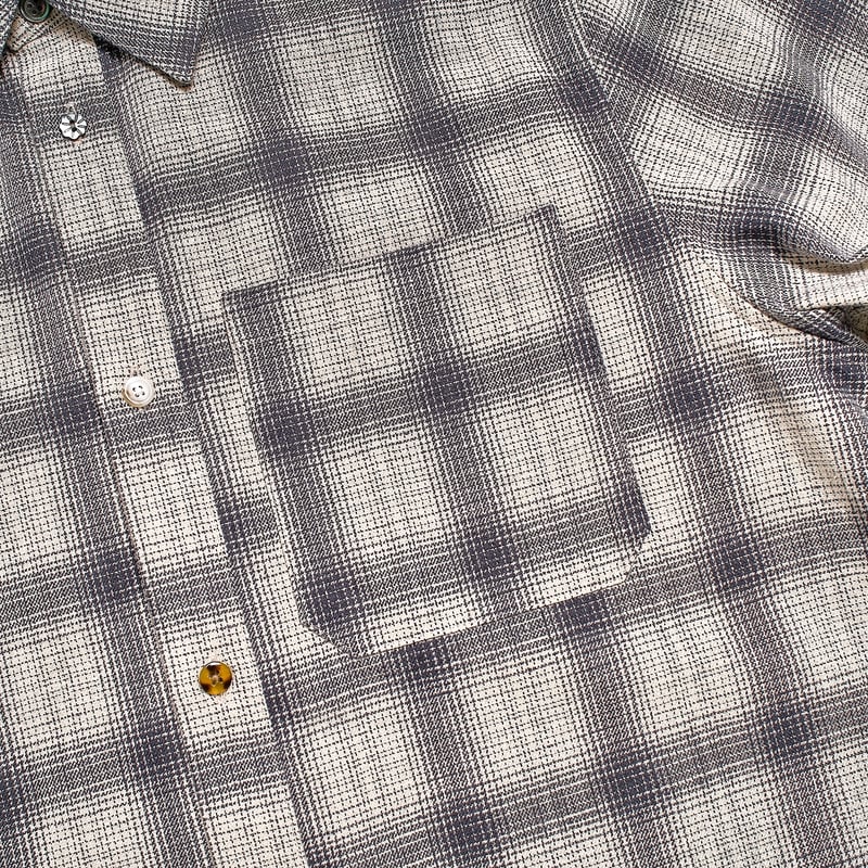 トップス TSY ORIGINAL OMBRE CHECK SHIRTS // GRAY Ombre Check Open Collar Shirt
