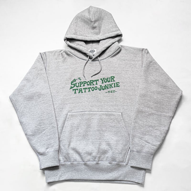 TATTOO JUNKIE HEAVY WEIGHT HOODIE // GRAY | tat 