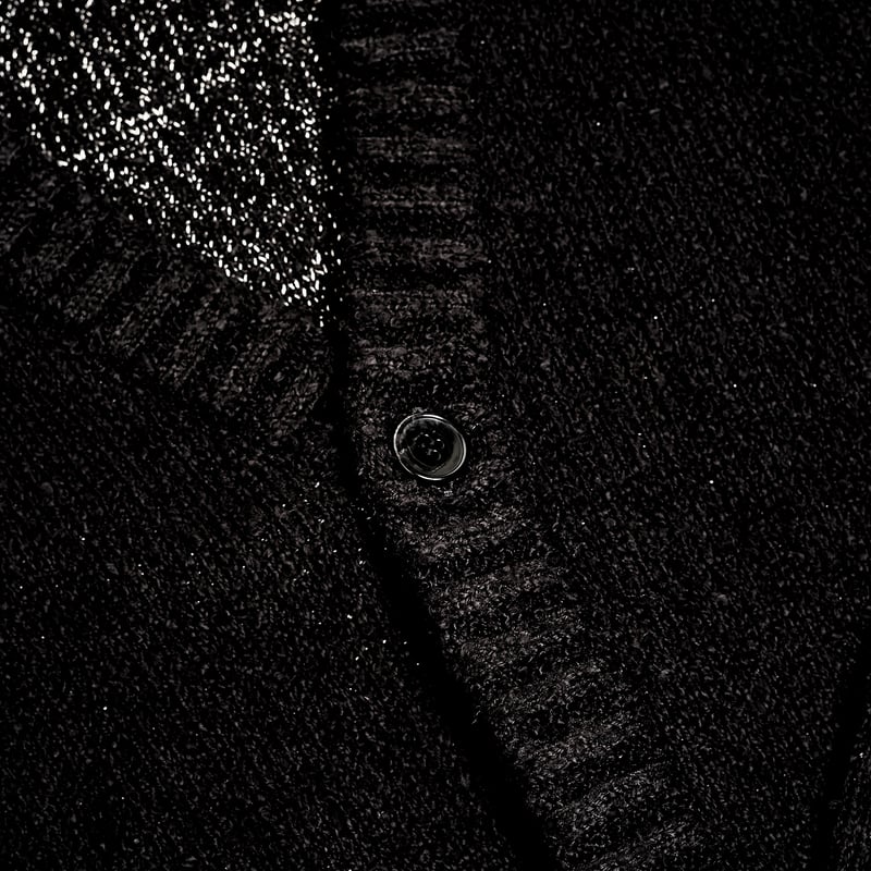 SPIDERWEB BOUCLE COTTON CARDIGAN【BLACK TAG】 //