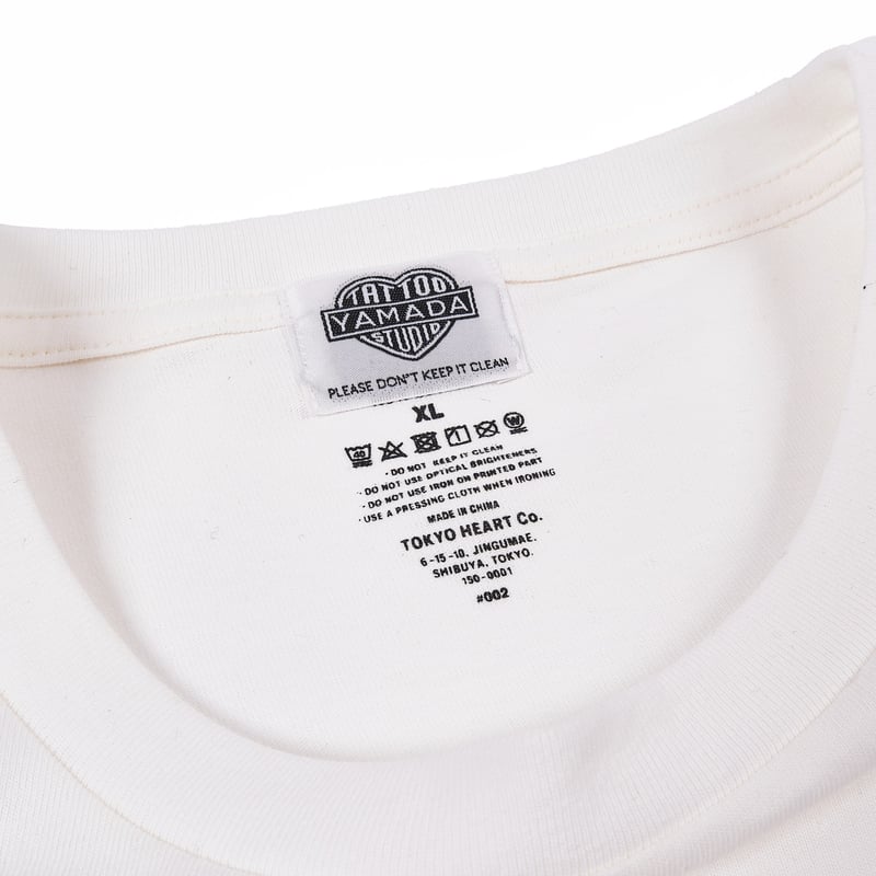 TSY FIRE PATTERN LONG SLEEVE TEE // WHITE | tat