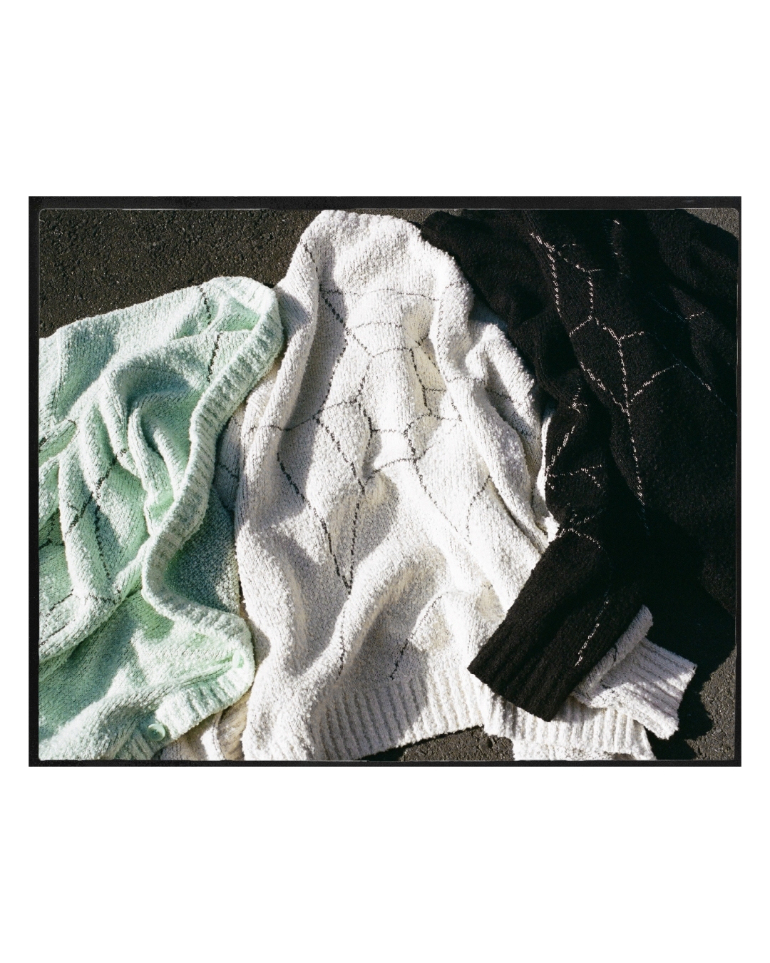 SPIDERWEB BOUCLE COTTON CARDIGAN【BLACK TAG】 //