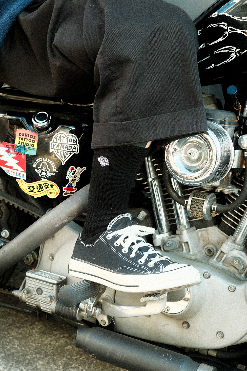 TSY LOGO SOCKS // BLACK | tattoostudioyamada STORE