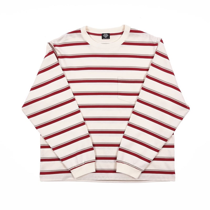 BORDER LONG SLEEVE TEE 【BLACK TAG】 // ECRU | ta