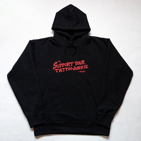 TATTOO JUNKIE HEAVY WEIGHT HOODIE // BLACK