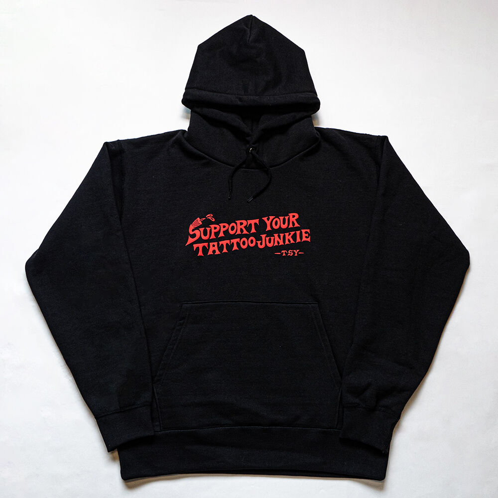 TATTOO JUNKIE HEAVY WEIGHT HOODIE // BLACK | ta 