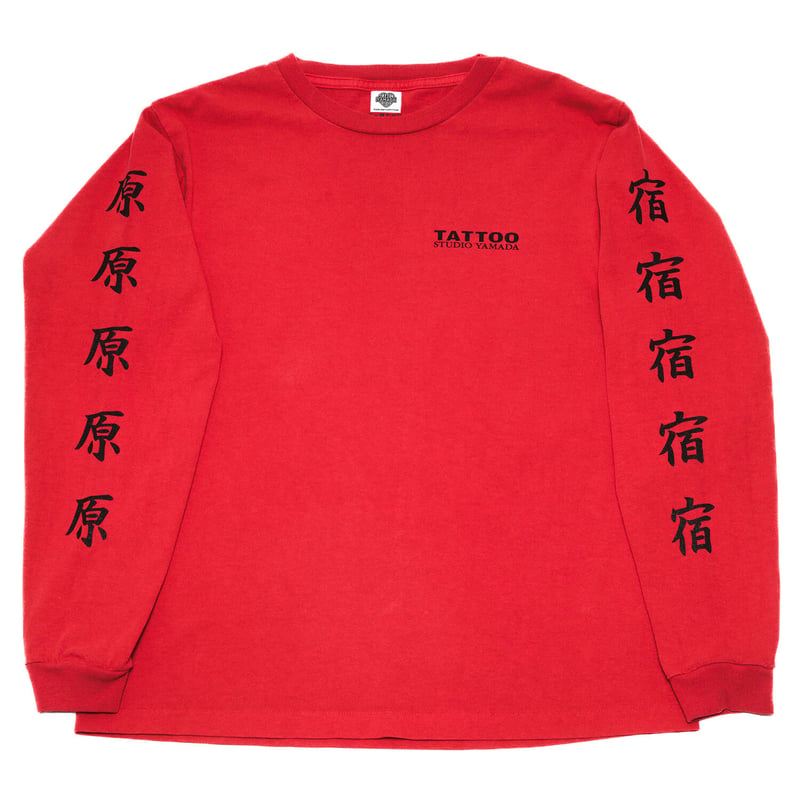 トップス TATOO STUDIO YAMADA HARAJUKU LONG SLEEVE HARAJUKU LONG SLEEVE TEE // RED | tattoostudioy