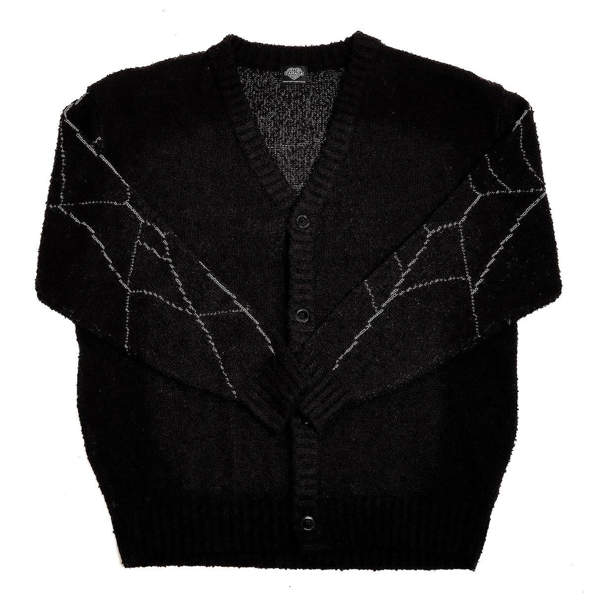 SPIDERWEB BOUCLE COTTON CARDIGAN【BLACK TAG】 //