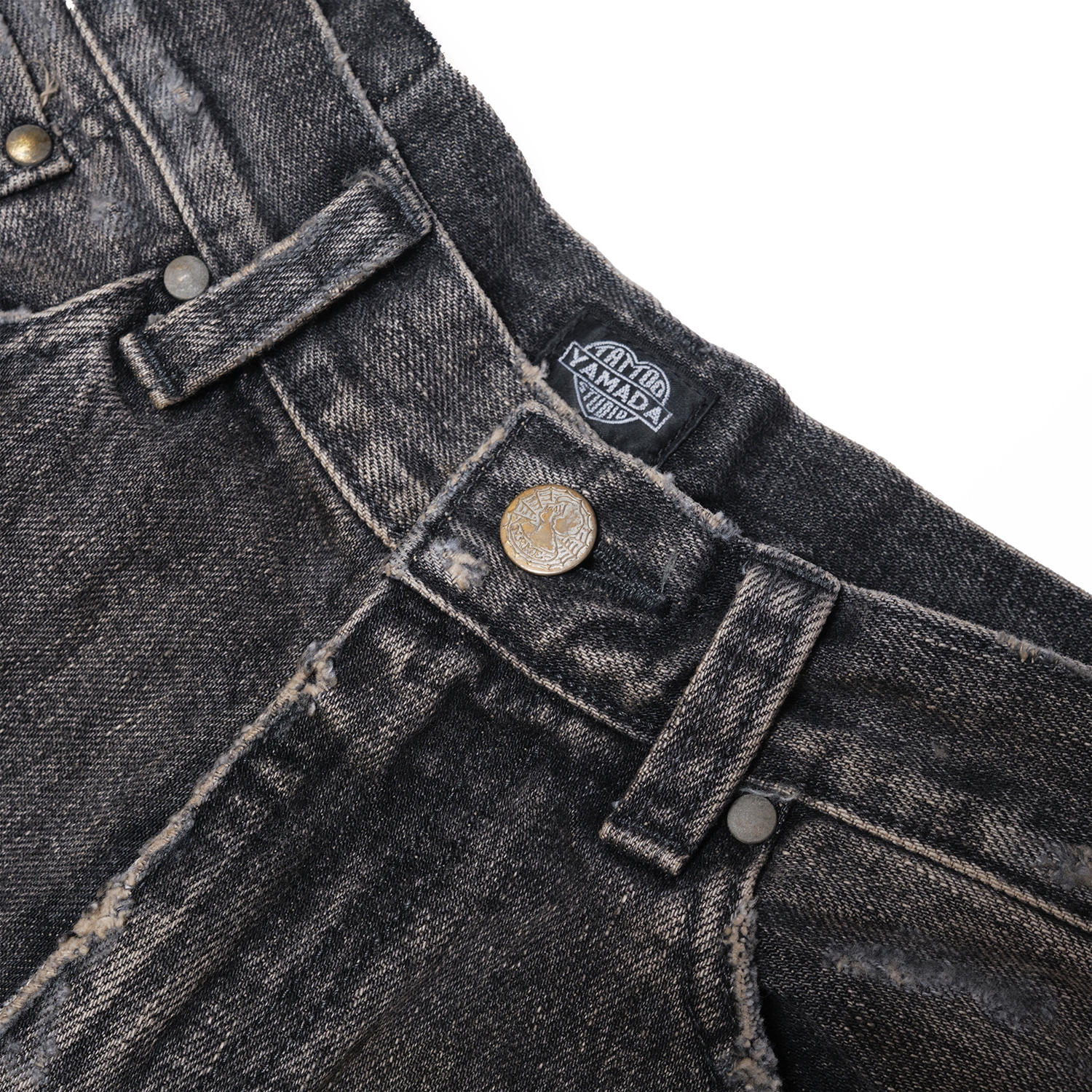 RIPPED WIDE STRAIGHT DENIM 【BLACK TAG】// BLACK