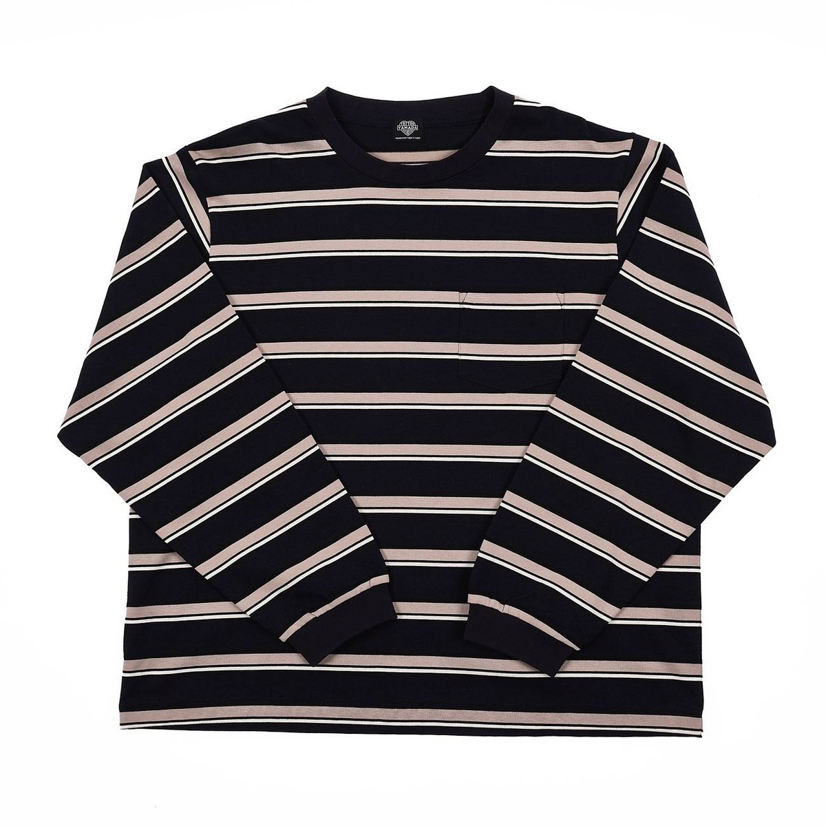 BORDER LONG SLEEVE TEE 【BLACK TAG】 // NAVY | ta