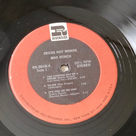 Max Roach Featuring Booker Little / Deeds Not Words