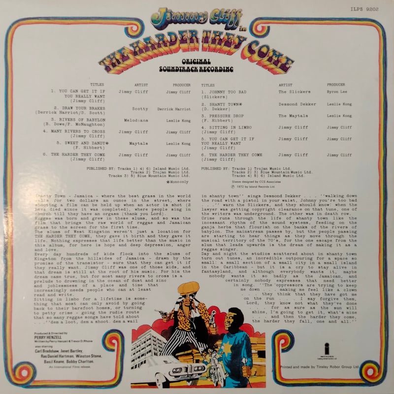 Jimmy Cliff The Harder They Come 旧規格　未開封 Jimmy Cliff , Harder They Come , Island Label 1972 First Press - Etsy