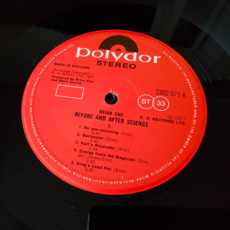 Brian Eno ‎/ Before And After Science