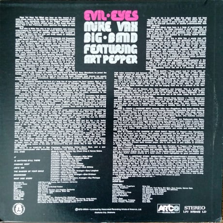 Mike Vax Big Band Featuring Art Pepper / Evil Eyes