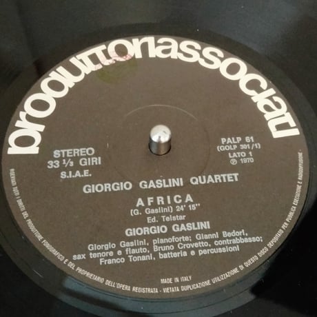 Giorgio Gaslini Quartet / Africa ! Mikrokosmos