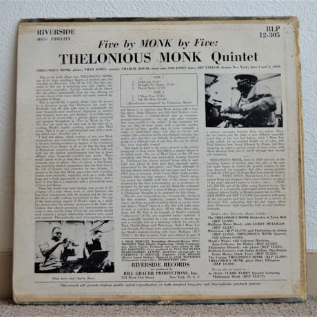 Thelonius Monk / 5 BY MONK BY 5
