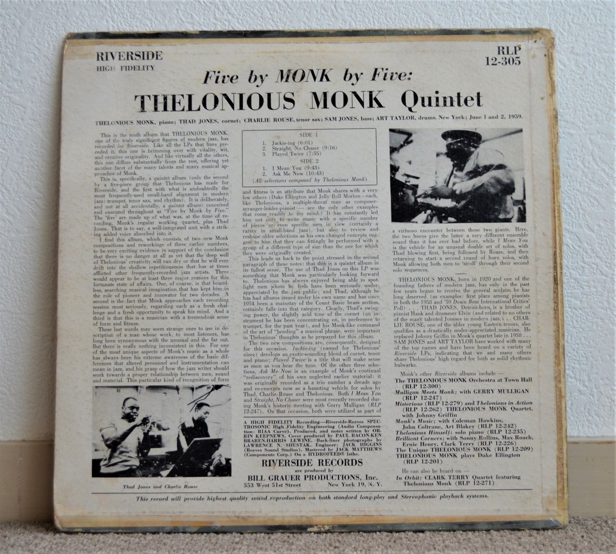 Thelonius Monk / 5 BY MONK BY 5 | grunge house