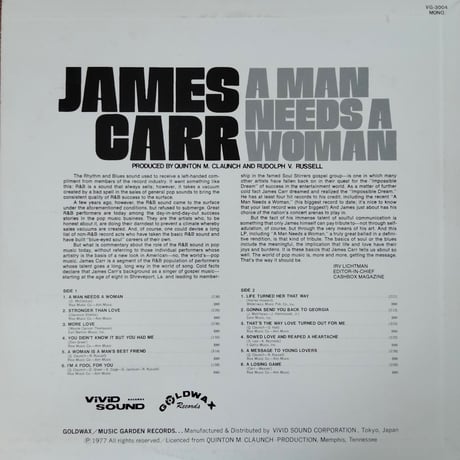 James Carr / A Man Needs A Woman
