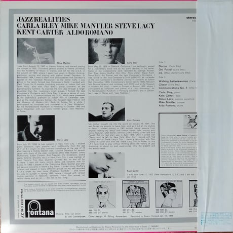 Carla Bley, Mike Mantler, Steve Lacy, Kent Carter, Aldo Romano / Jazz Realities