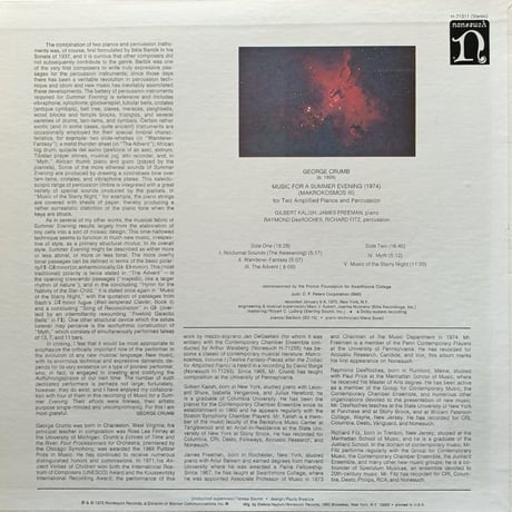 George Crumb / Music For A Summer Evening (Makrokosmos III)