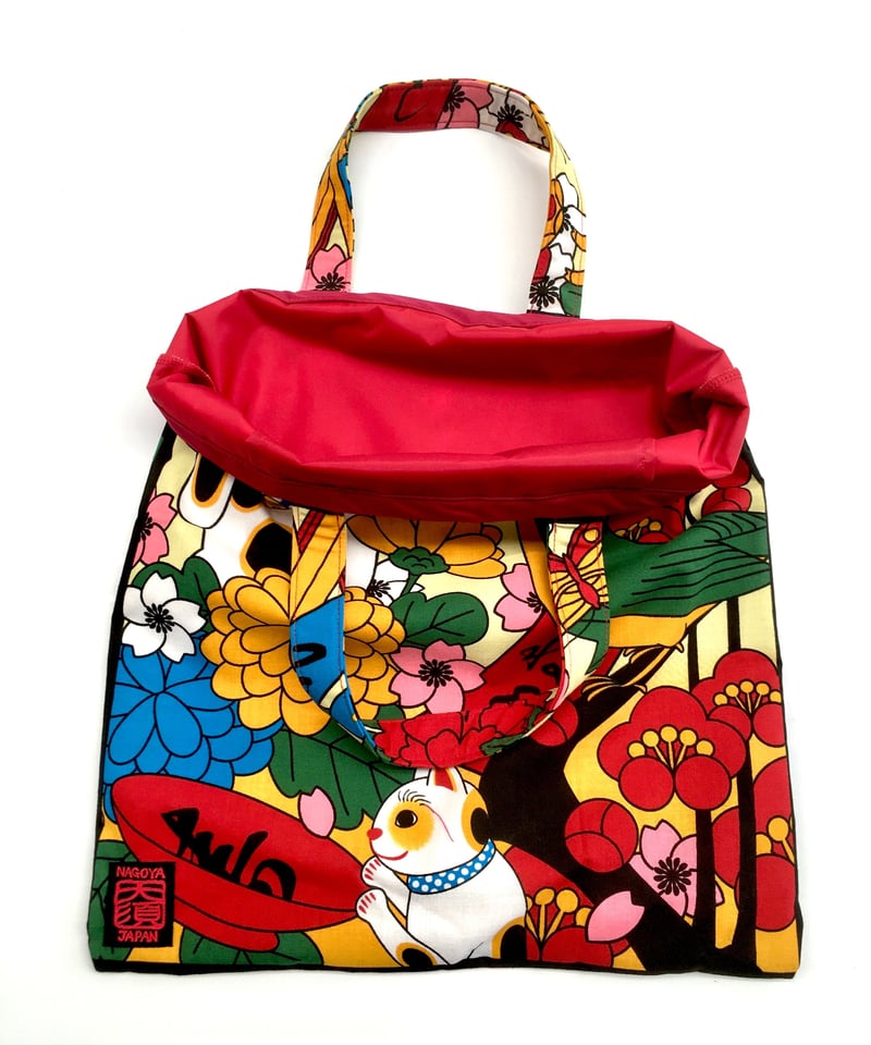 花札』まねき猫バッグ マチなし | 大須おみやげカンパニー