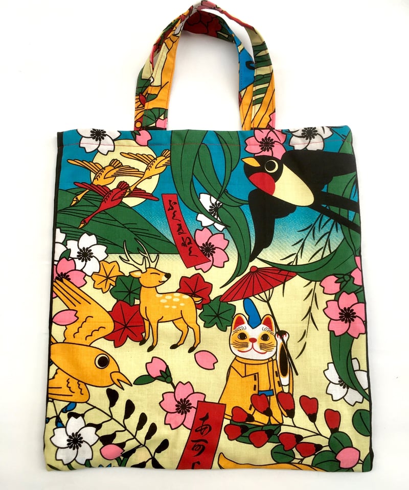 花札』まねき猫バッグ マチなし | 大須おみやげカンパニー