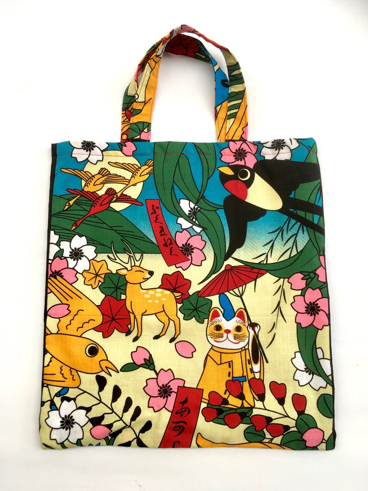 花札 真緒 花札』まねき猫バッグ マチなし | 大須おみやげカンパニー