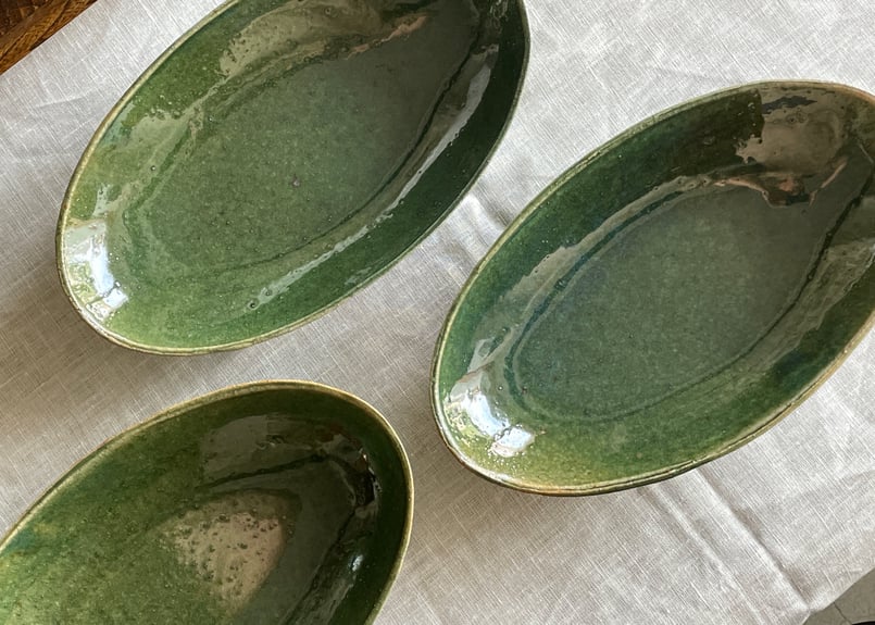 緑釉 舟形鉢＿及川静香 | くらしの道具店rsつじどうや onlineshop