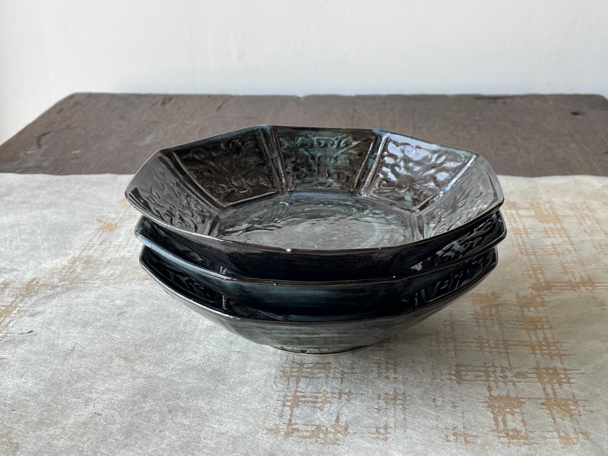 染付 瑠璃地 鳳凰文八角皿＿柳川謙治 | くらしの道具店rsつじ