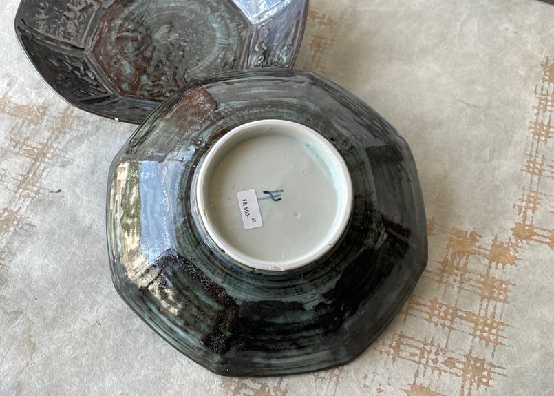 染付 瑠璃地 鳳凰文八角皿＿柳川謙治 | くらしの道具店rsつじどうや