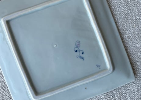 鳥唐草 四角皿＿稲村真耶