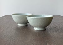 青磁 陰刻 飯碗＿柳川謙治