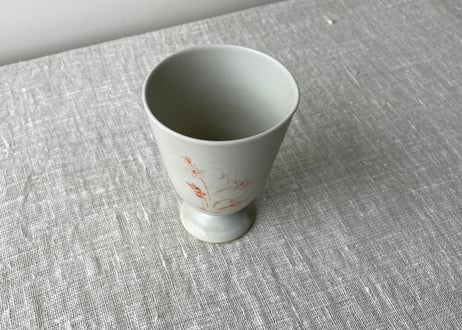 月光釉 赤絵ゴブレット（A）＿稲村真耶