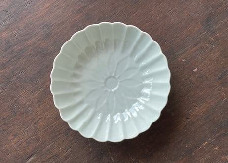 青磁 菊輪花 五寸鉢＿柳川謙治