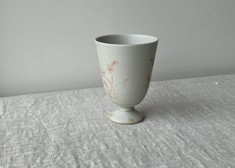月光釉 赤絵ゴブレット（A）＿稲村真耶