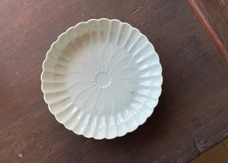 青磁 菊輪花 七寸鉢＿柳川謙治