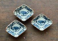 染付 梅図 菱形豆皿＿柳川謙治