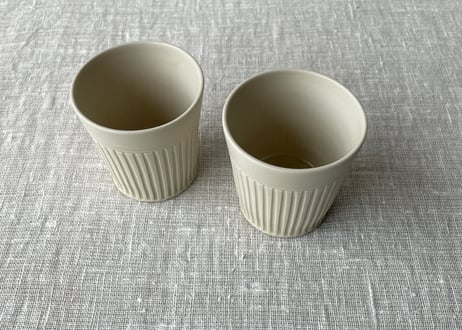 黄月光釉 シノギカップ＿稲村真耶
