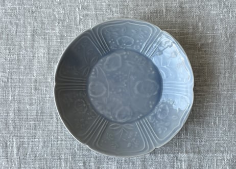 渋湖水釉 印刻蓮文 6寸鉢＿稲村真耶
