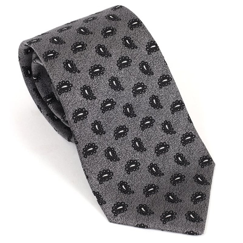 PREMIUM SILK TIE (グレー勾玉) | ILGALANTE