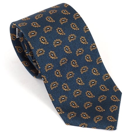 PREMIUM SILK TIE (ブルー勾玉)