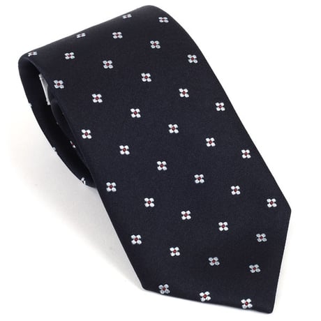 PREMIUM SILK TIE (フラワーダークブルー)