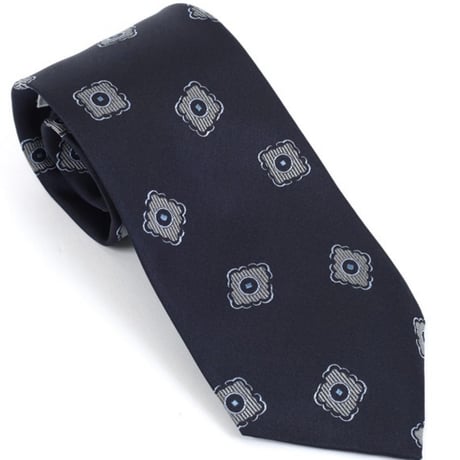 PREMIUM SILK TIE (ネイビー小紋)