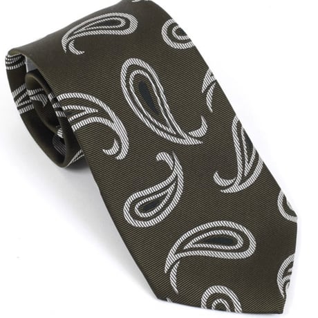 PREMIUM SILK TIE (カーキペイズリー)