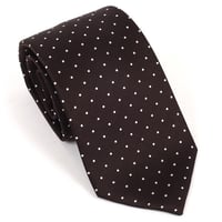 PREMIUM SILK TIE (ドットダークブラウン)