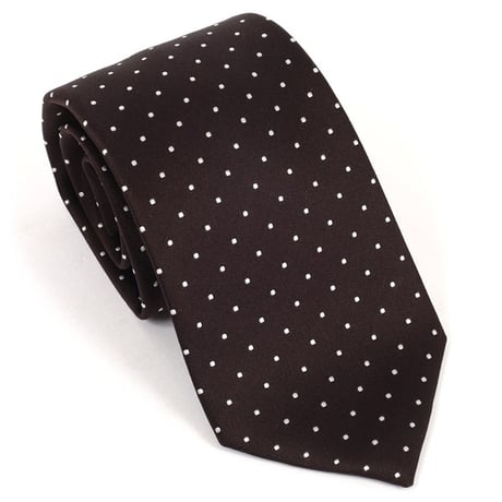 PREMIUM SILK TIE (ドットダークブラウン)