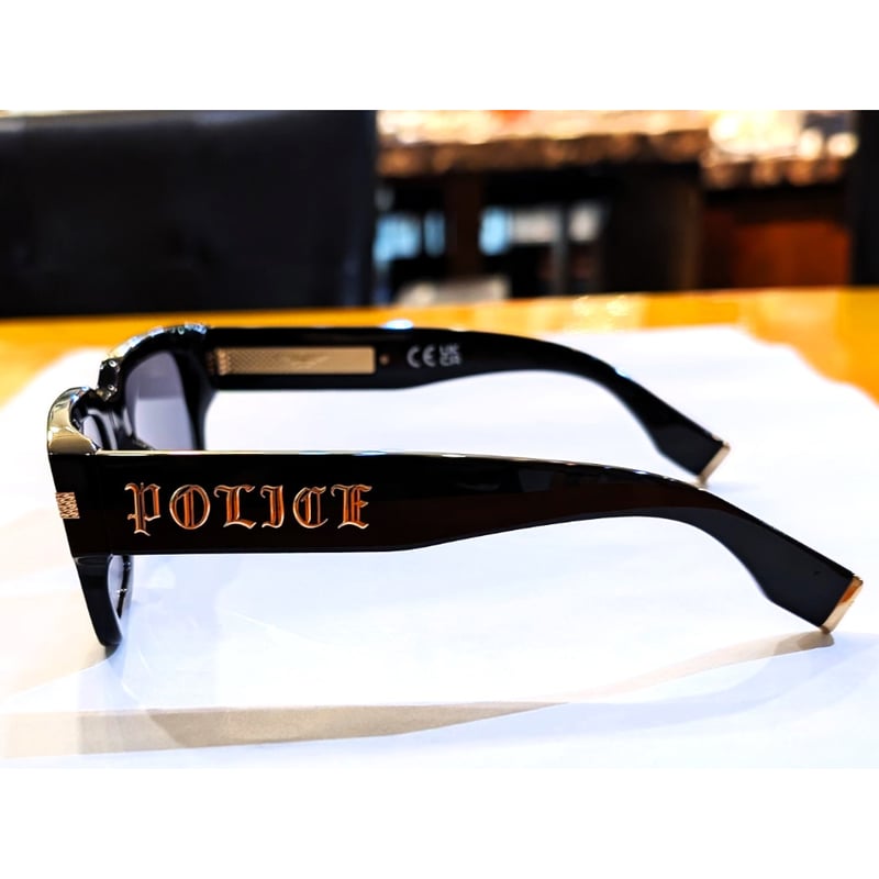 POLICE サングラス イタリア製 POLICE】ポリス Pロゴ サングラス S8304 プラスチック 黒 P logo