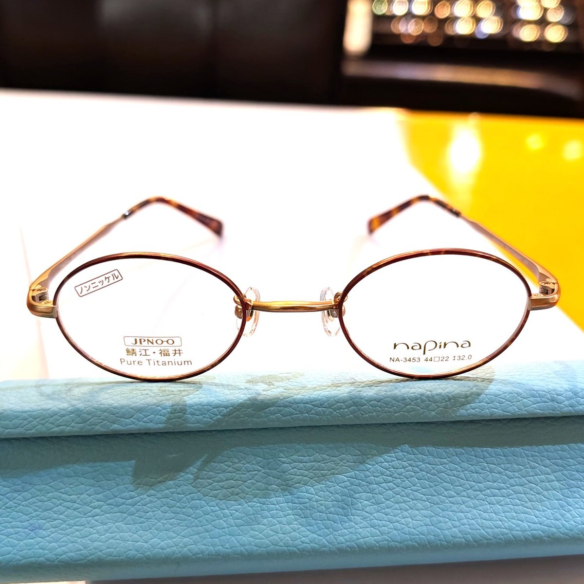 鯖江/小さいメガネ/剥げない七宝柄/上品な大人メガネ/napina/純