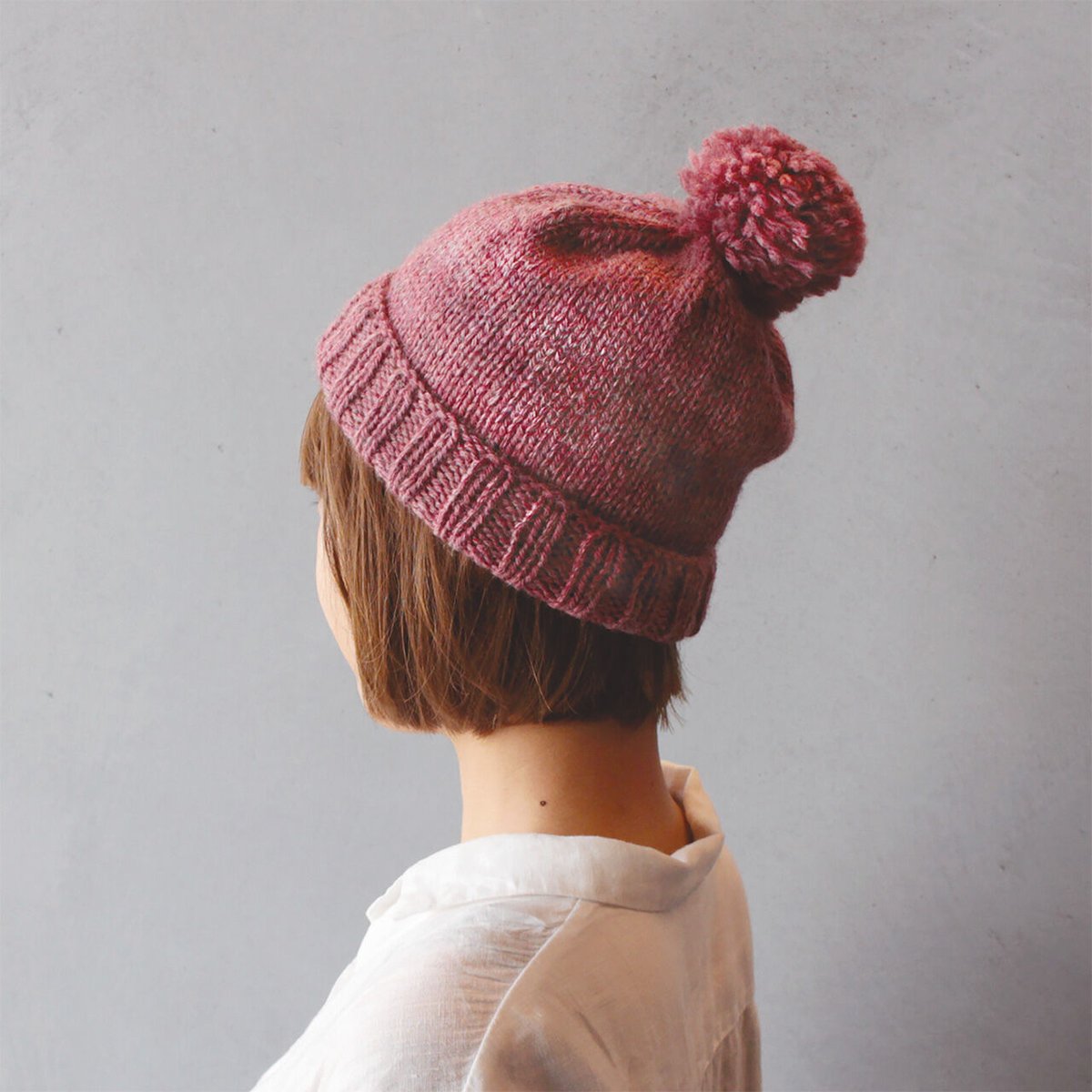 UKブレンドメランジで編むスキー坊やニット帽キット | スキー毛糸