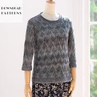 【編み図】ロールカラー七分プル